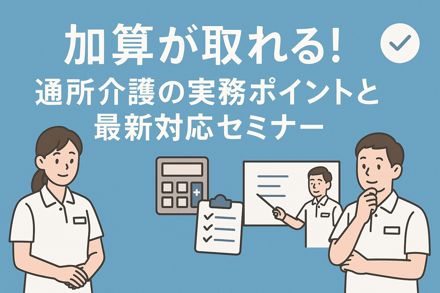 リピート配信　加算が取れる！通所介護の実務ポイントと最新対応― 現場で押さえるべき評価・記録・連携のコツ（122分）（2026年8月31日まで視聴可能）