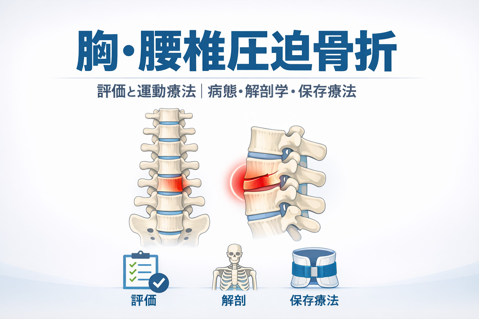 2026年3月30日(月)胸・腰椎圧迫骨折に対する評価と運動療法〜病態・解剖学・保存療法〜(14日間の見逃し配信付き)